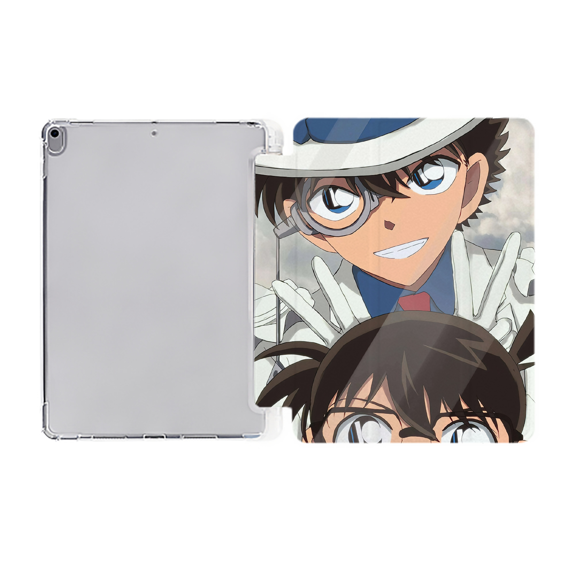 （画像用） 名探偵コナン Detective Conan IPad ケース ペン収納付き 三つ折りスタンド PUレザー×シリコン 対応機種9.5/10.5/10.9インチ